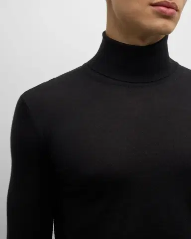 ZEGNA Men's Cashmere-Silk Turtleneck Sweater | Thumbnail 5 ZEGNA Men's Cashmere-Silk Turtleneck Sweater | Thumbnail 5