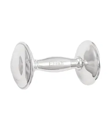 Cunill America Personalized Rattle Sterling Silver Barbell | Thumbnail 1 Cunill America Personalized Rattle Sterling Silver Barbell | Thumbnail 1