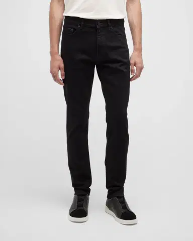 Zegna Men's 5-Pocket Black Wash Denim Jeans | Thumbnail 3 Zegna Men's 5-Pocket Black Wash Denim Jeans | Thumbnail 3