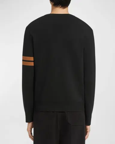 ZEGNA Men's Signifier Stripe Crewneck Sweater | Thumbnail 3 ZEGNA Men's Signifier Stripe Crewneck Sweater | Thumbnail 3