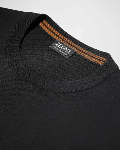 ZEGNA Men's Signifier Stripe Crewneck Sweater | Thumbnail 5 ZEGNA Men's Signifier Stripe Crewneck Sweater | Thumbnail 5
