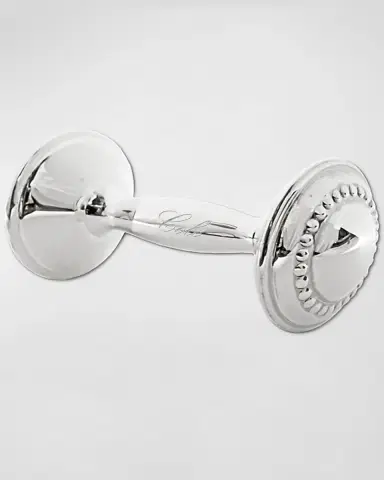 Cunill America Personalized Beaded Rattle Sterling Silver Barbell | Thumbnail 2 Cunill America Personalized Beaded Rattle Sterling Silver Barbell | Thumbnail 2