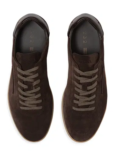 ZEGNA Men's 232 Suede Sneakers - Dark Brown | Thumbnail 3 ZEGNA Men's 232 Suede Sneakers - Dark Brown | Thumbnail 3