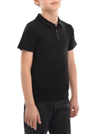 Moustache Little Boy's & Boy's Solid Polo Shirt - Black - Size 14 | Thumbnail 3 Moustache Little Boy's & Boy's Solid Polo Shirt - Black - Size 14 | Thumbnail 3