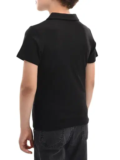Moustache Little Boy's & Boy's Solid Polo Shirt - Black - Size 14 | Thumbnail 4 Moustache Little Boy's & Boy's Solid Polo Shirt - Black - Size 14 | Thumbnail 4