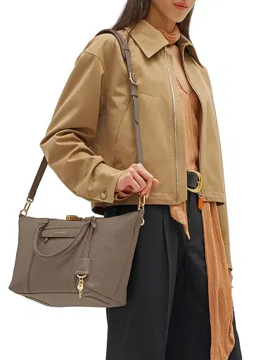 MAISON de SABRÉ Women's Leather Crossbody Weekender Bag - Cashmere Clay | Thumbnail 2 MAISON de SABRÉ Women's Leather Crossbody Weekender Bag - Cashmere Clay | Thumbnail 2