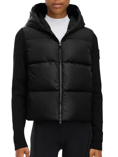 Canada Goose Women's Hybridge Wide Quilt Hooded Puffer Jacket - Black Noir | Thumbnail 3 Canada Goose Women's Hybridge Wide Quilt Hooded Puffer Jacket - Black Noir | Thumbnail 3