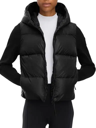 Canada Goose Women's Hybridge Wide Quilt Hooded Puffer Jacket - Black Noir | Thumbnail 4 Canada Goose Women's Hybridge Wide Quilt Hooded Puffer Jacket - Black Noir | Thumbnail 4