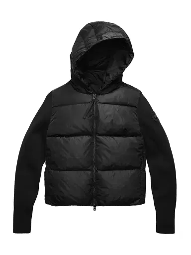 Canada Goose Women's Hybridge Wide Quilt Hooded Puffer Jacket - Black Noir | Thumbnail 1 Canada Goose Women's Hybridge Wide Quilt Hooded Puffer Jacket - Black Noir | Thumbnail 1