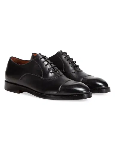 ZEGNA Men's Leather Torino Oxford Shoes - Black | Thumbnail 3 ZEGNA Men's Leather Torino Oxford Shoes - Black | Thumbnail 3