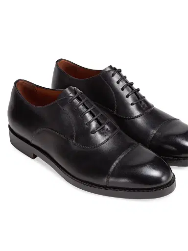 ZEGNA Men's Leather Torino Oxford Shoes - Black | Thumbnail 4 ZEGNA Men's Leather Torino Oxford Shoes - Black | Thumbnail 4