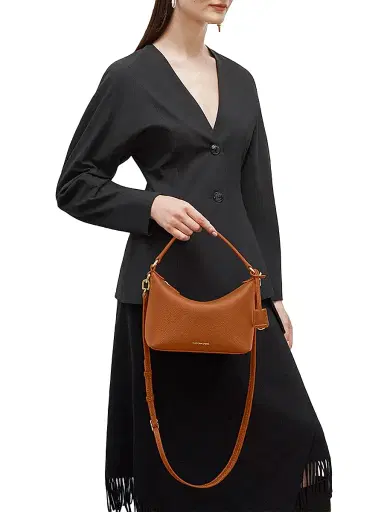 MAISON de SABRÉ Women's Leather Soft Hobo Bag - Pecan Brown | Thumbnail 3 MAISON de SABRÉ Women's Leather Soft Hobo Bag - Pecan Brown | Thumbnail 3