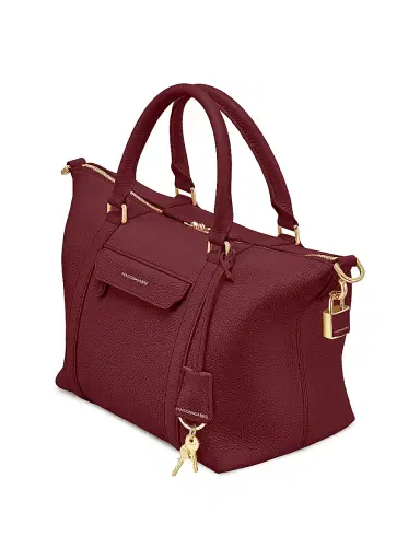 MAISON de SABRÉ Women's Leather Crossbody Weekender Bag - Plum Red | Thumbnail 4 MAISON de SABRÉ Women's Leather Crossbody Weekender Bag - Plum Red | Thumbnail 4