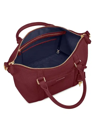 MAISON de SABRÉ Women's Leather Crossbody Weekender Bag - Plum Red | Thumbnail 7 MAISON de SABRÉ Women's Leather Crossbody Weekender Bag - Plum Red | Thumbnail 7