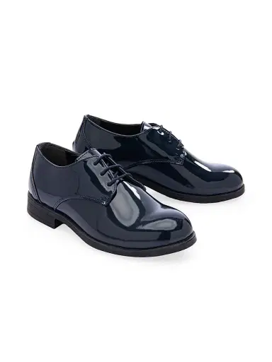Moustache Little Boy's & Boy's Open Lace Dress Shoes - Navy 4 (Child) | Thumbnail 2 Moustache Little Boy's & Boy's Open Lace Dress Shoes - Navy 4 (Child) | Thumbnail 2