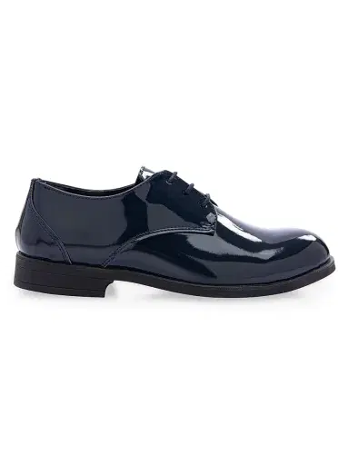 Moustache Little Boy's & Boy's Open Lace Dress Shoes - Navy 4 (Child) | Thumbnail 1 Moustache Little Boy's & Boy's Open Lace Dress Shoes - Navy 4 (Child) | Thumbnail 1