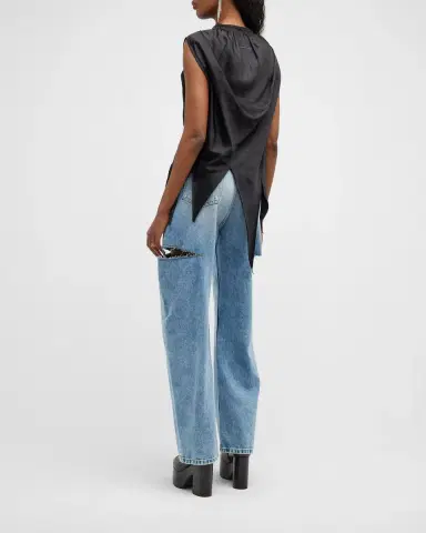 Maison Margiela Slash-Sides Wide-Leg Denim Pants | Thumbnail 4 Maison Margiela Slash-Sides Wide-Leg Denim Pants | Thumbnail 4