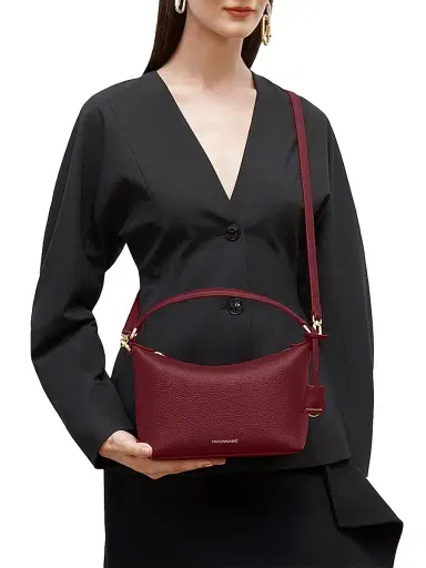 MAISON de SABRÉ Women's Leather Soft Hobo Bag - Plum Red | Thumbnail 2 MAISON de SABRÉ Women's Leather Soft Hobo Bag - Plum Red | Thumbnail 2