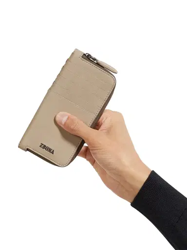 ZEGNA Men's Secondskin Wallet - Light Taupe | Thumbnail 2 ZEGNA Men's Secondskin Wallet - Light Taupe | Thumbnail 2