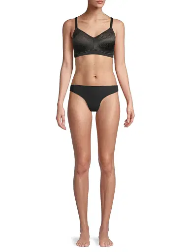 Wacoal Women's Back Appeal Wirefree Jacquard Lace Bra - Black | Thumbnail 2 Wacoal Women's Back Appeal Wirefree Jacquard Lace Bra - Black | Thumbnail 2