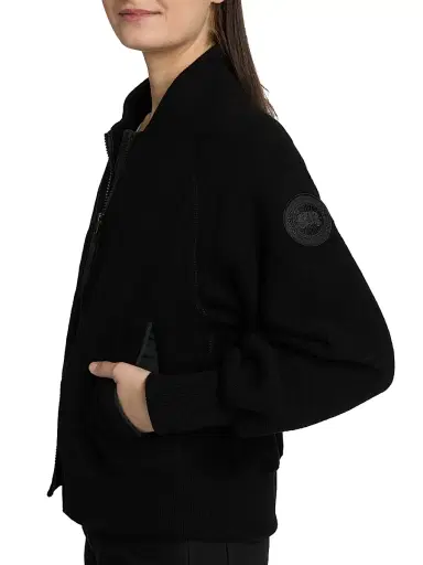 Canada Goose Women's Sierra Fleece Bomber Jacket - Black Noir | Thumbnail 6 Canada Goose Women's Sierra Fleece Bomber Jacket - Black Noir | Thumbnail 6