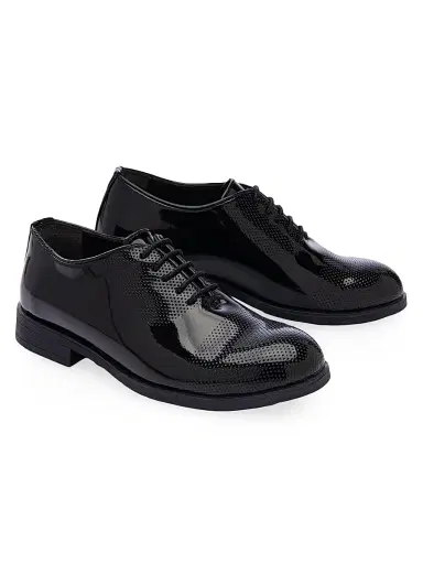 Moustache Little Boy's & Boy's Closed Lace Perforated Dress Shoes - Black 13 (Child) | Thumbnail 2 Moustache Little Boy's & Boy's Closed Lace Perforated Dress Shoes - Black 13 (Child) | Thumbnail 2