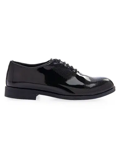 Moustache Little Boy's & Boy's Closed Lace Perforated Dress Shoes - Black 13 (Child) | Thumbnail 1 Moustache Little Boy's & Boy's Closed Lace Perforated Dress Shoes - Black 13 (Child) | Thumbnail 1