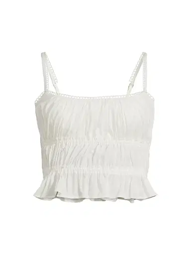 Peixoto Women's Amelia Ruffle Crop Top - White | Thumbnail 1 Peixoto Women's Amelia Ruffle Crop Top - White | Thumbnail 1