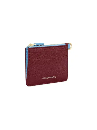 MAISON de SABRÉ Women's Leather Zipped Card Pouch - Plum Sky | Thumbnail 2 MAISON de SABRÉ Women's Leather Zipped Card Pouch - Plum Sky | Thumbnail 2