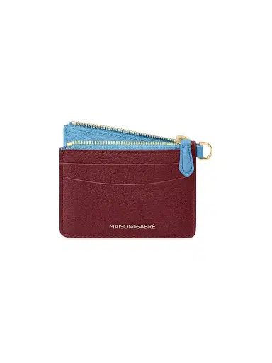 MAISON de SABRÉ Women's Leather Zipped Card Pouch - Plum Sky | Thumbnail 3 MAISON de SABRÉ Women's Leather Zipped Card Pouch - Plum Sky | Thumbnail 3