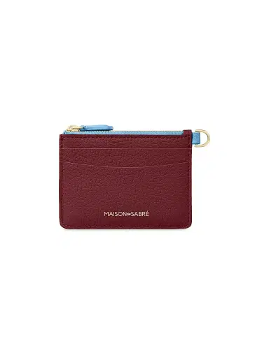 MAISON de SABRÉ Women's Leather Zipped Card Pouch - Plum Sky | Thumbnail 1 MAISON de SABRÉ Women's Leather Zipped Card Pouch - Plum Sky | Thumbnail 1
