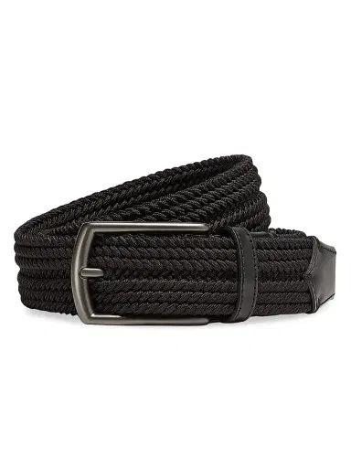 Zegna Men's Braided Rayon Belt | Thumbnail 1 Zegna Men's Braided Rayon Belt | Thumbnail 1