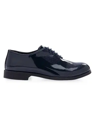 Moustache Little Boy's & Boy's Closed Lace Perforated Dress Shoes - Navy 3 (Child) | Thumbnail 1 Moustache Little Boy's & Boy's Closed Lace Perforated Dress Shoes - Navy 3 (Child) | Thumbnail 1