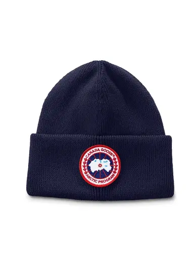 Canada Goose Men's Arctic Disc Wool Beanie - Navy | Thumbnail 1 Canada Goose Men's Arctic Disc Wool Beanie - Navy | Thumbnail 1