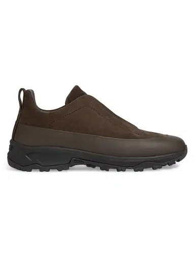 ZEGNA Men's Suede Triple Stitch Monte Sneakers - Dark Brown | Thumbnail 1 ZEGNA Men's Suede Triple Stitch Monte Sneakers - Dark Brown | Thumbnail 1