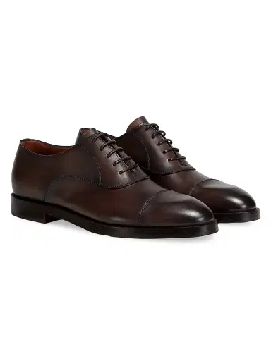 ZEGNA Men's Leather Torino Oxford Shoes - Dark Brown | Thumbnail 3 ZEGNA Men's Leather Torino Oxford Shoes - Dark Brown | Thumbnail 3