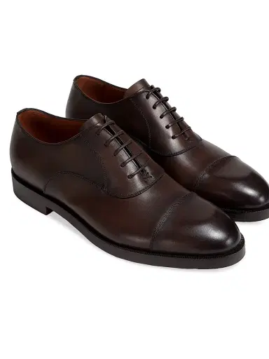 ZEGNA Men's Leather Torino Oxford Shoes - Dark Brown | Thumbnail 4 ZEGNA Men's Leather Torino Oxford Shoes - Dark Brown | Thumbnail 4