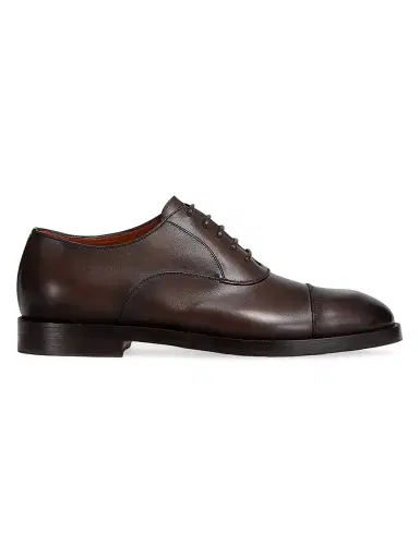 ZEGNA Men's Leather Torino Oxford Shoes - Dark Brown | Thumbnail 1 ZEGNA Men's Leather Torino Oxford Shoes - Dark Brown | Thumbnail 1