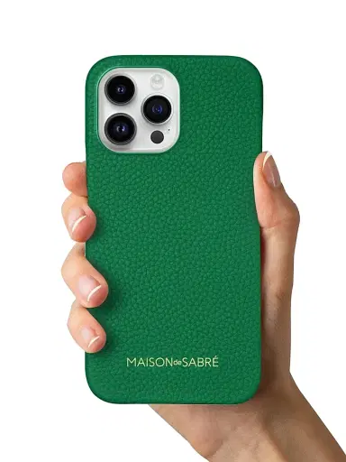 Maison de Sabre Leather Phone Case (iPhone 14 Pro) - Emerald Green | Thumbnail 4 Maison de Sabre Leather Phone Case (iPhone 14 Pro) - Emerald Green | Thumbnail 4