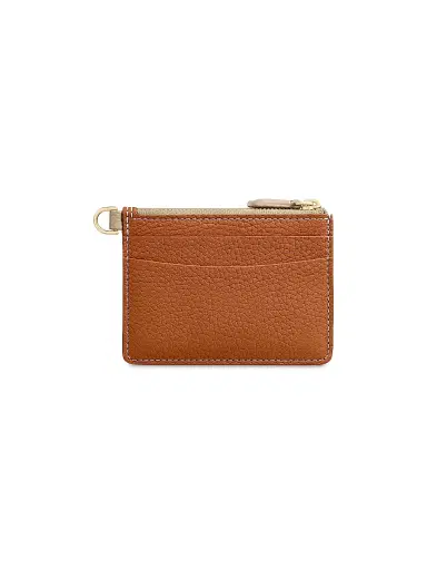 MAISON de SABRÉ Women's Leather Zipped Card Pouch - Pecan Nude | Thumbnail 4 MAISON de SABRÉ Women's Leather Zipped Card Pouch - Pecan Nude | Thumbnail 4
