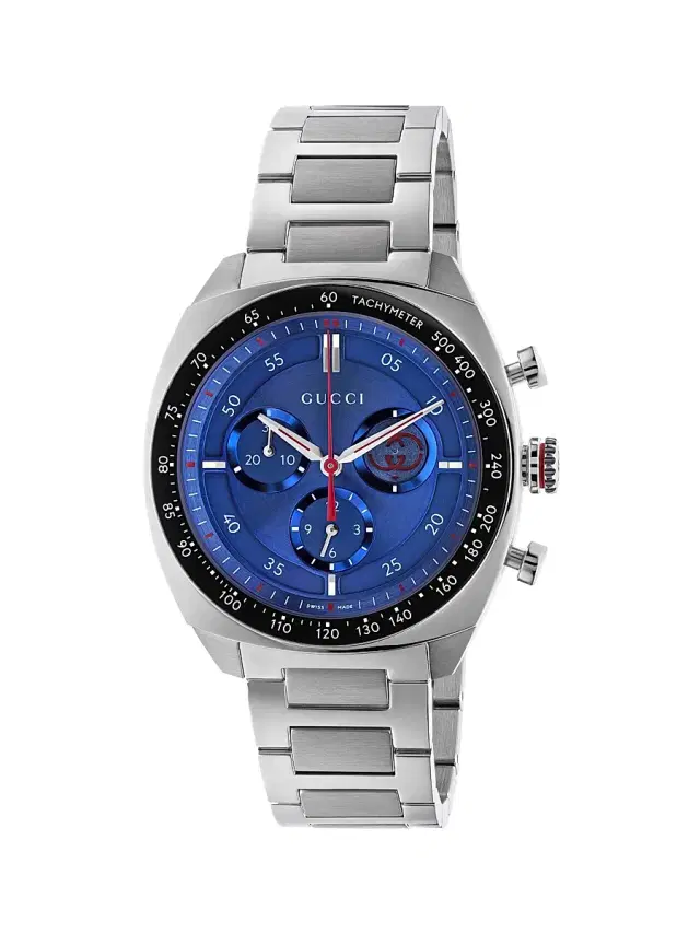 Men's Interlocking G Stainless Steel Chronograph Watch/41MM - Blue Steel Black Men's Interlocking G Stainless Steel Chronograph Watch/41MM - Blue Steel Black