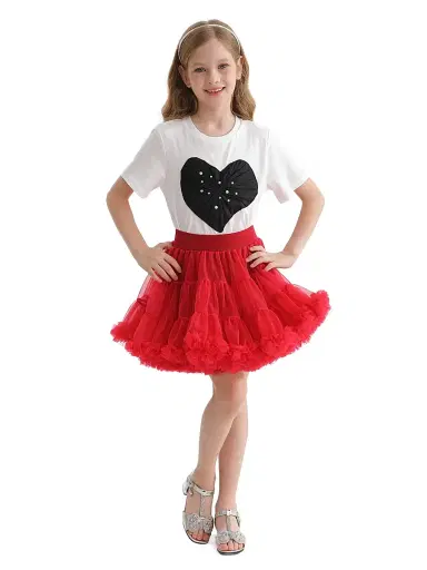 Mimi Tutu Little Girl's & Girl's Bow Tulle Skirt - Red | Thumbnail 3 Mimi Tutu Little Girl's & Girl's Bow Tulle Skirt - Red | Thumbnail 3