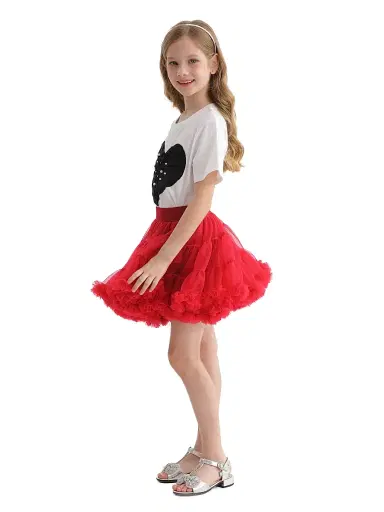 Mimi Tutu Little Girl's & Girl's Bow Tulle Skirt - Red | Thumbnail 5 Mimi Tutu Little Girl's & Girl's Bow Tulle Skirt - Red | Thumbnail 5