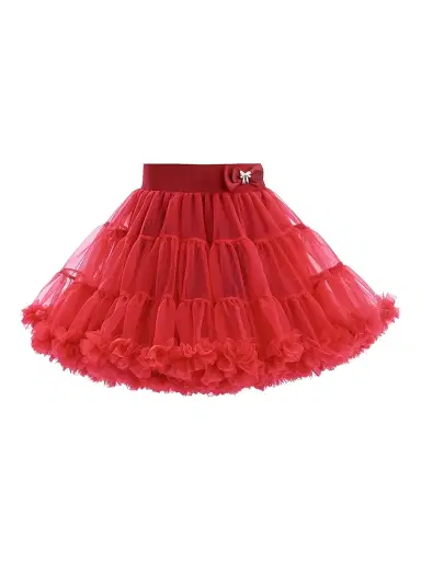 Mimi Tutu Little Girl's & Girl's Bow Tulle Skirt - Red | Thumbnail 1 Mimi Tutu Little Girl's & Girl's Bow Tulle Skirt - Red | Thumbnail 1