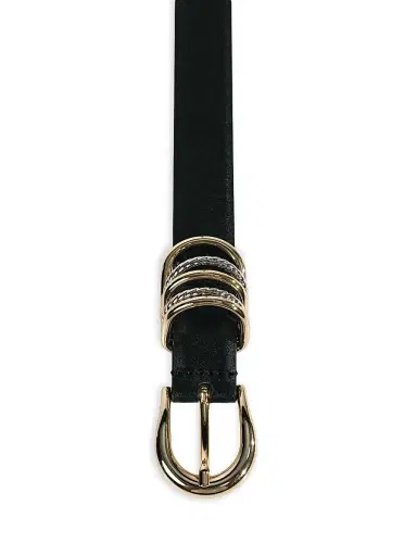 Déhanche Women's Helica Leather Belt - Black And Mixed Metal | Thumbnail 3 Déhanche Women's Helica Leather Belt - Black And Mixed Metal | Thumbnail 3