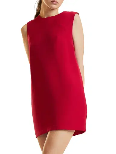 CYNTHIA ROWLEY Women's Silk-Wool Sleeveless Shift Minidress - Red - Size Large | Thumbnail 3 CYNTHIA ROWLEY Women's Silk-Wool Sleeveless Shift Minidress - Red - Size Large | Thumbnail 3
