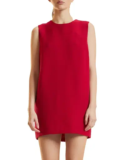 CYNTHIA ROWLEY Women's Silk-Wool Sleeveless Shift Minidress - Red - Size Large | Thumbnail 1 CYNTHIA ROWLEY Women's Silk-Wool Sleeveless Shift Minidress - Red - Size Large | Thumbnail 1