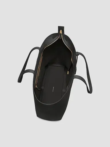 MAISON de SABRÉ Women's Leather Zipped Soft Tote Bag - Black Caviar | Thumbnail 3 MAISON de SABRÉ Women's Leather Zipped Soft Tote Bag - Black Caviar | Thumbnail 3