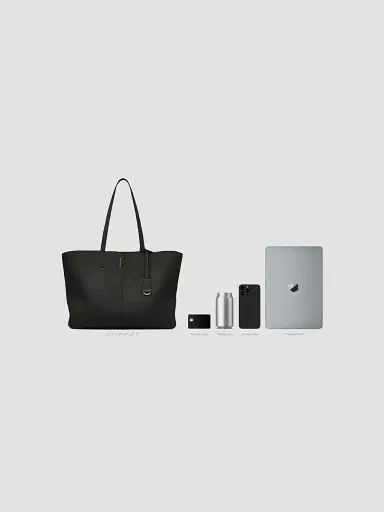 MAISON de SABRÉ Women's Leather Zipped Soft Tote Bag - Black Caviar | Thumbnail 7 MAISON de SABRÉ Women's Leather Zipped Soft Tote Bag - Black Caviar | Thumbnail 7