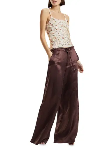 CYNTHIA ROWLEY Women's Breakaway Snap-Side Silk-Blend Wide-Leg Pants | Thumbnail 2 CYNTHIA ROWLEY Women's Breakaway Snap-Side Silk-Blend Wide-Leg Pants | Thumbnail 2